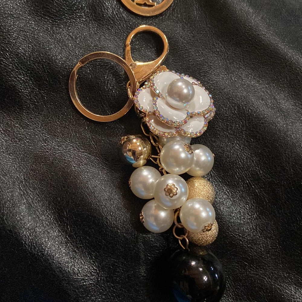 Camellia Flower Purse Charm // Keychain